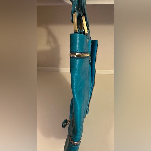Jimmy Choo Teal Leather Shoulder Bag